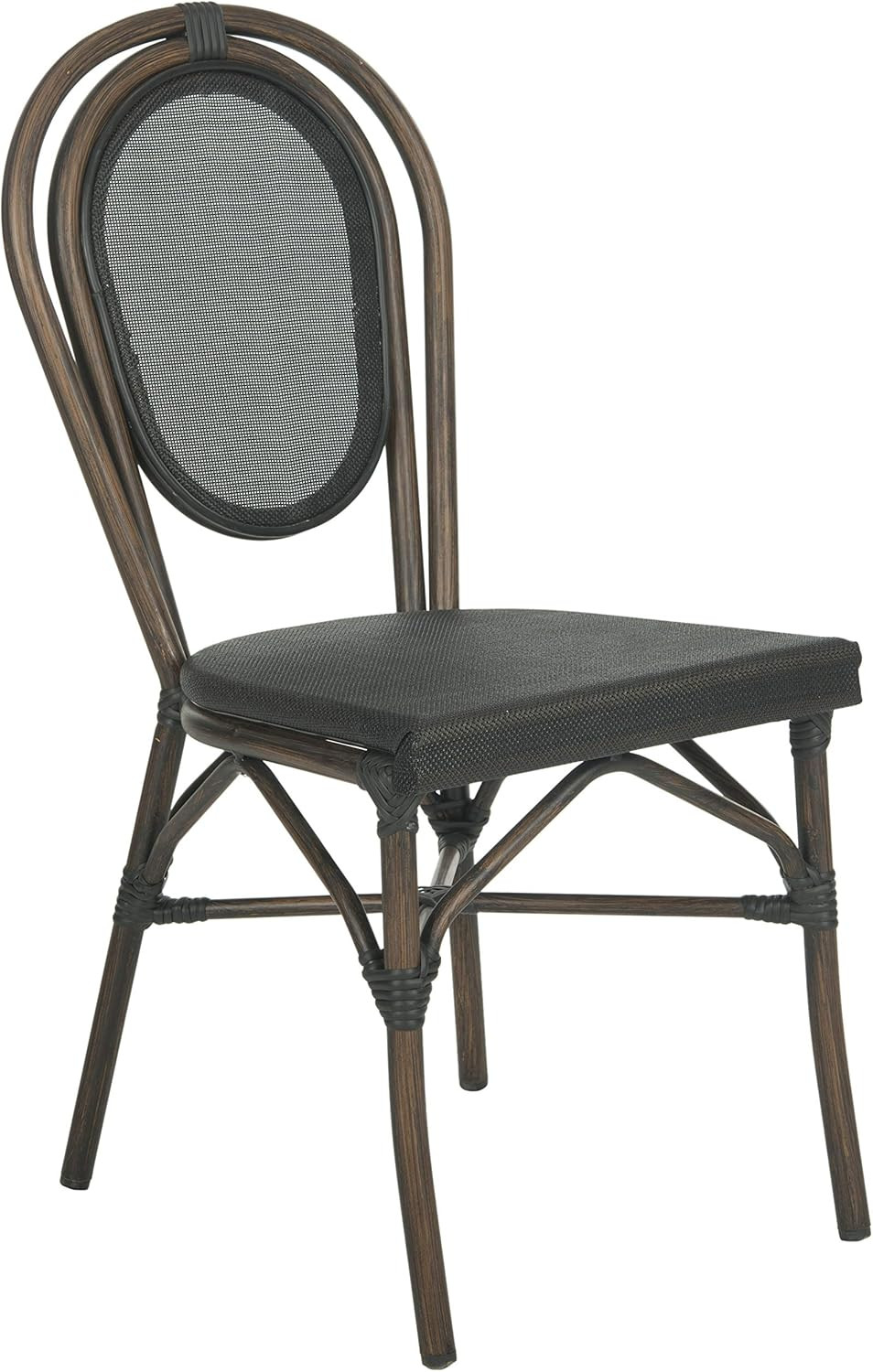 Safavieh Outdoor Living Collection Ebsen Wicker Side Chairs, Black, Set of 2