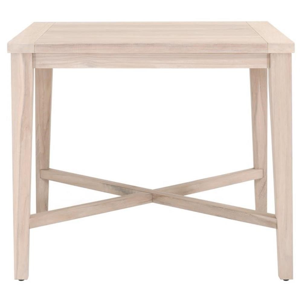 Maklaine Transitional 42″ Wood Outdoor Counter Table in Gray