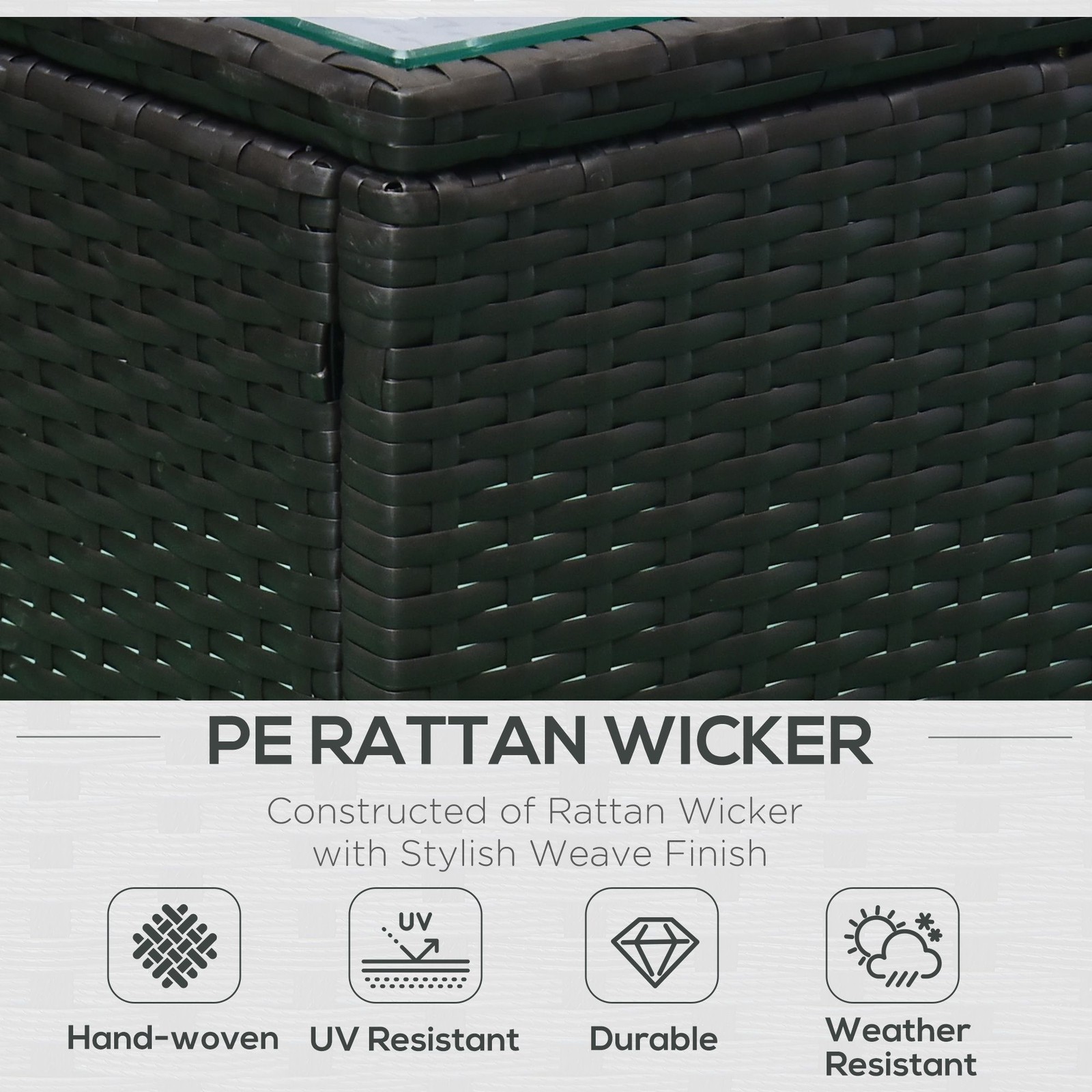 Water-Resistant 5-Piece Lounge Set PE Rattan Frame Powder-Coated Metal Blue