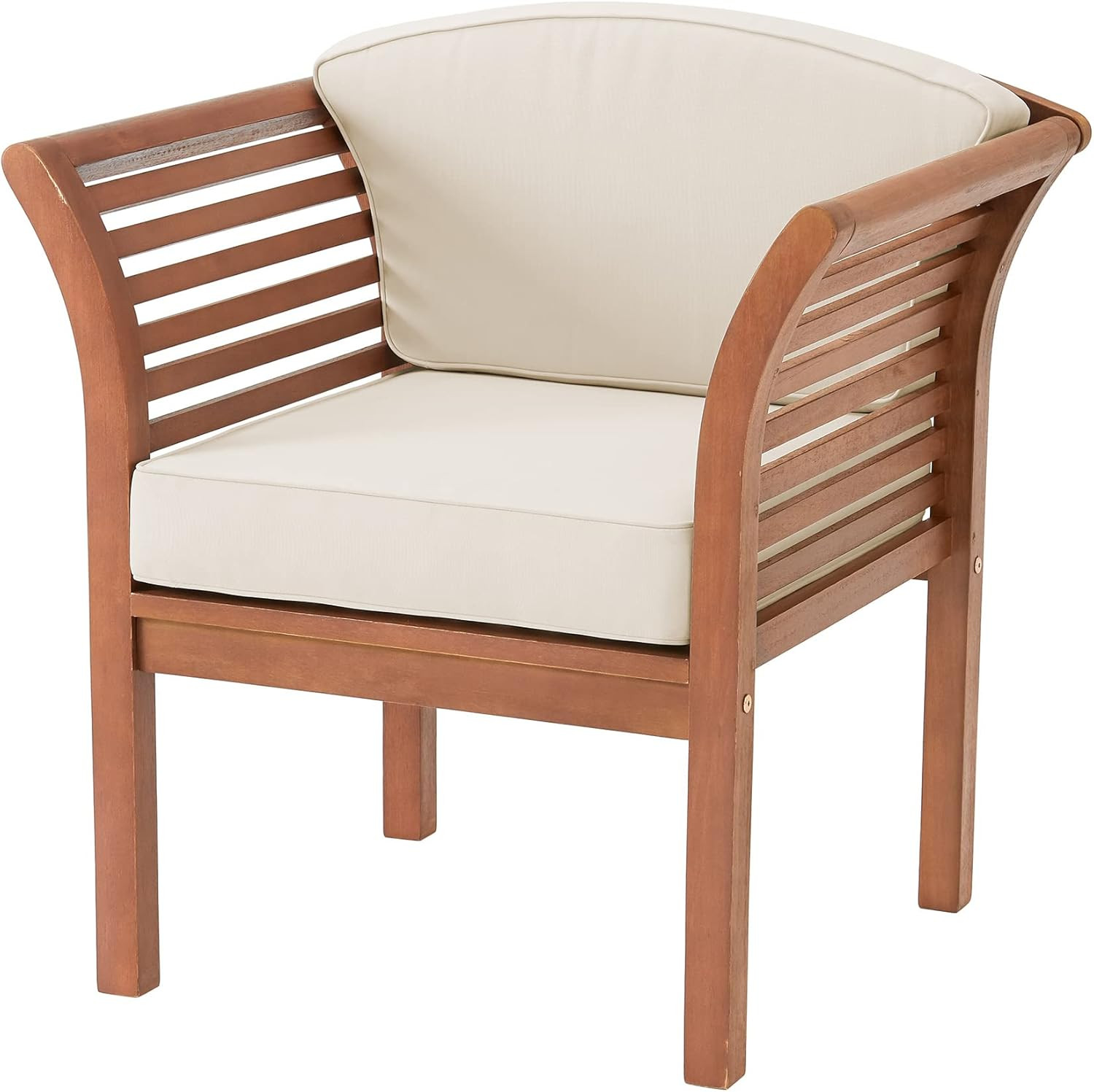 Stylish Stamford 3-Piece Eucalyptus Outdoor Set with Cushioned Chairs