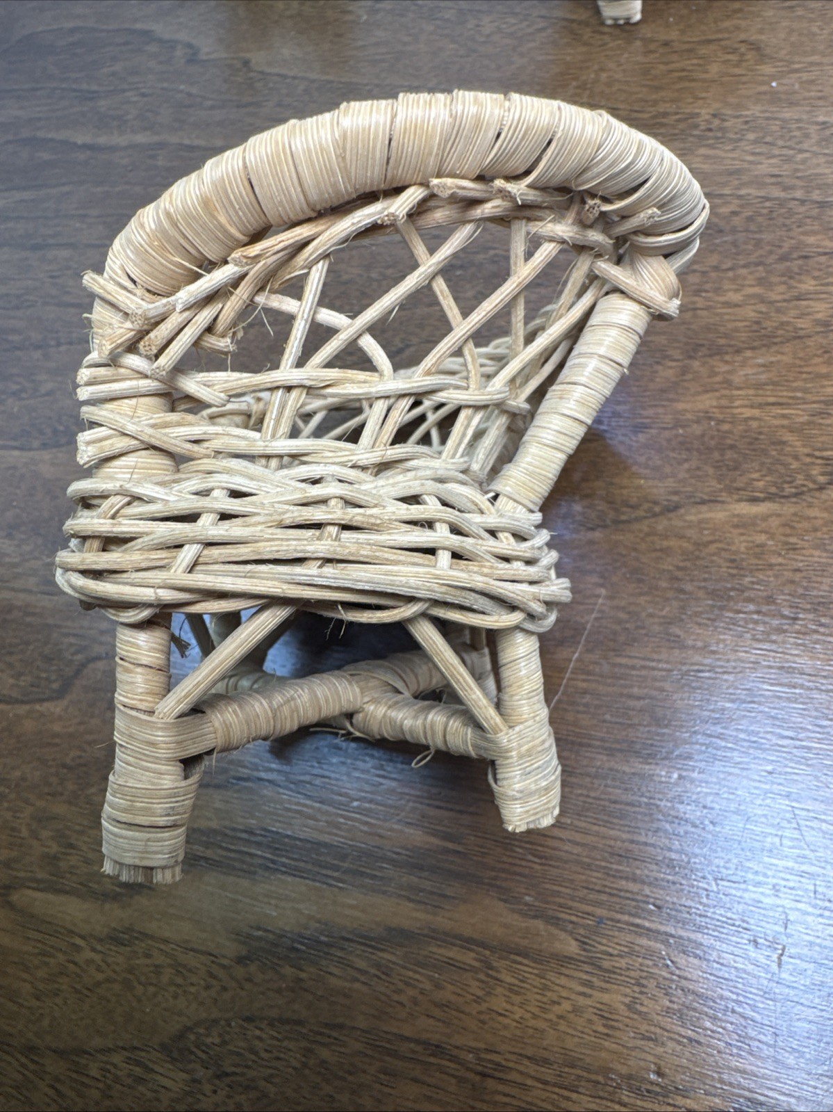 Dollhouse Furniture – Vintage Wicker Patio Conversation Set Chairs Table Couch