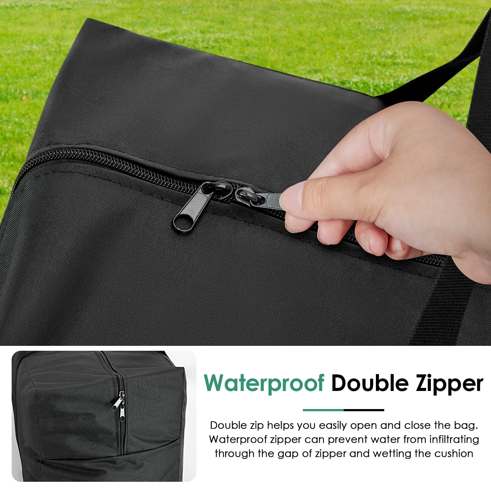 Waterproof Large Folding Chair Storage Bag Fits 4 Pack Cover 39x12x20 Inch
