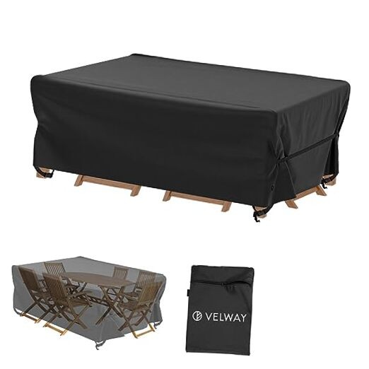Patio Table Chairs Set Cover Square Waterproof Rectangular-74″Lx47″Wx28″H