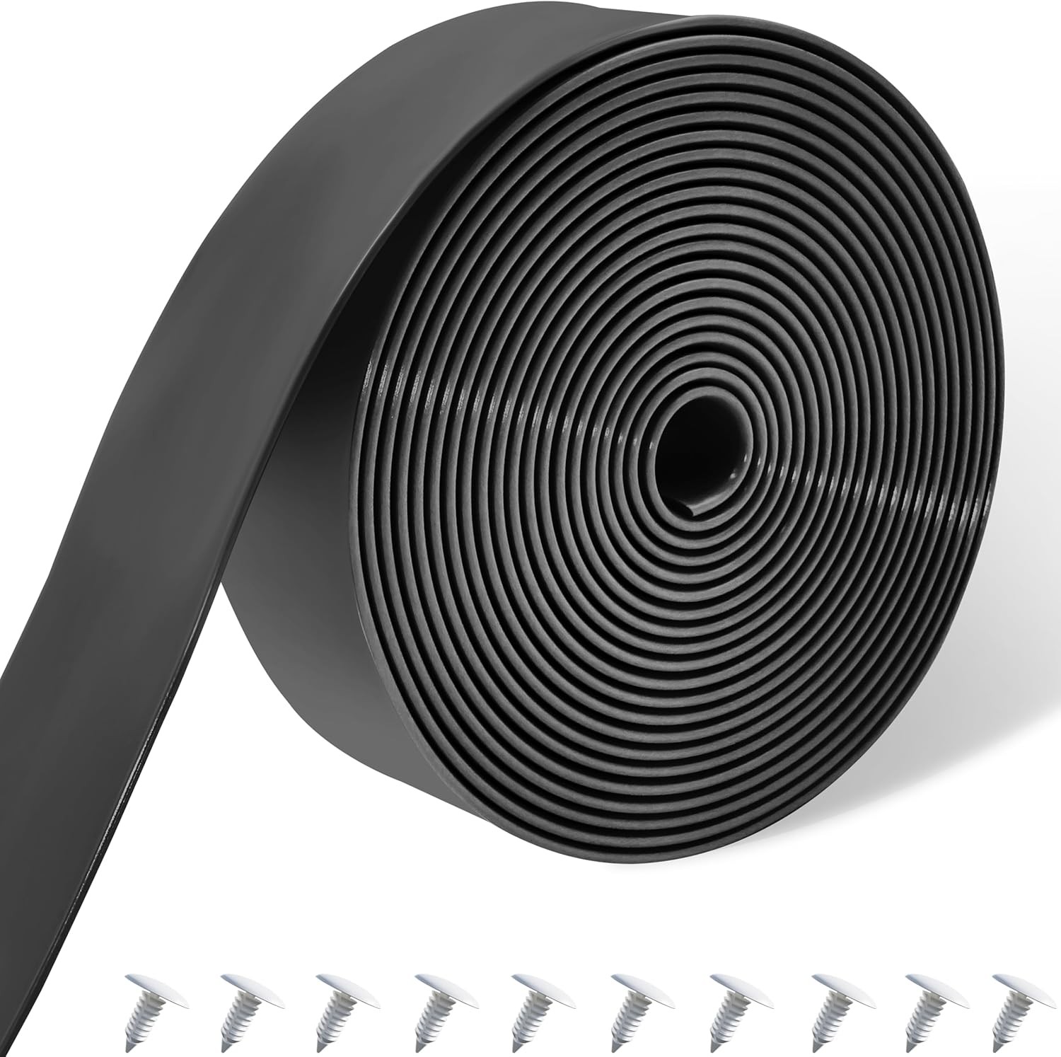 Vinyl Straps for Patio Chair Repair Kit 2” 10 Ft strap + 20 rivets, Black