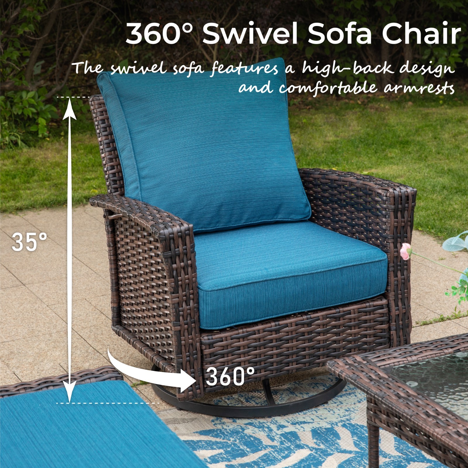 Outdoor Furniture Wicker Furniture Patio Conversation Set Rattan Patio Furniture