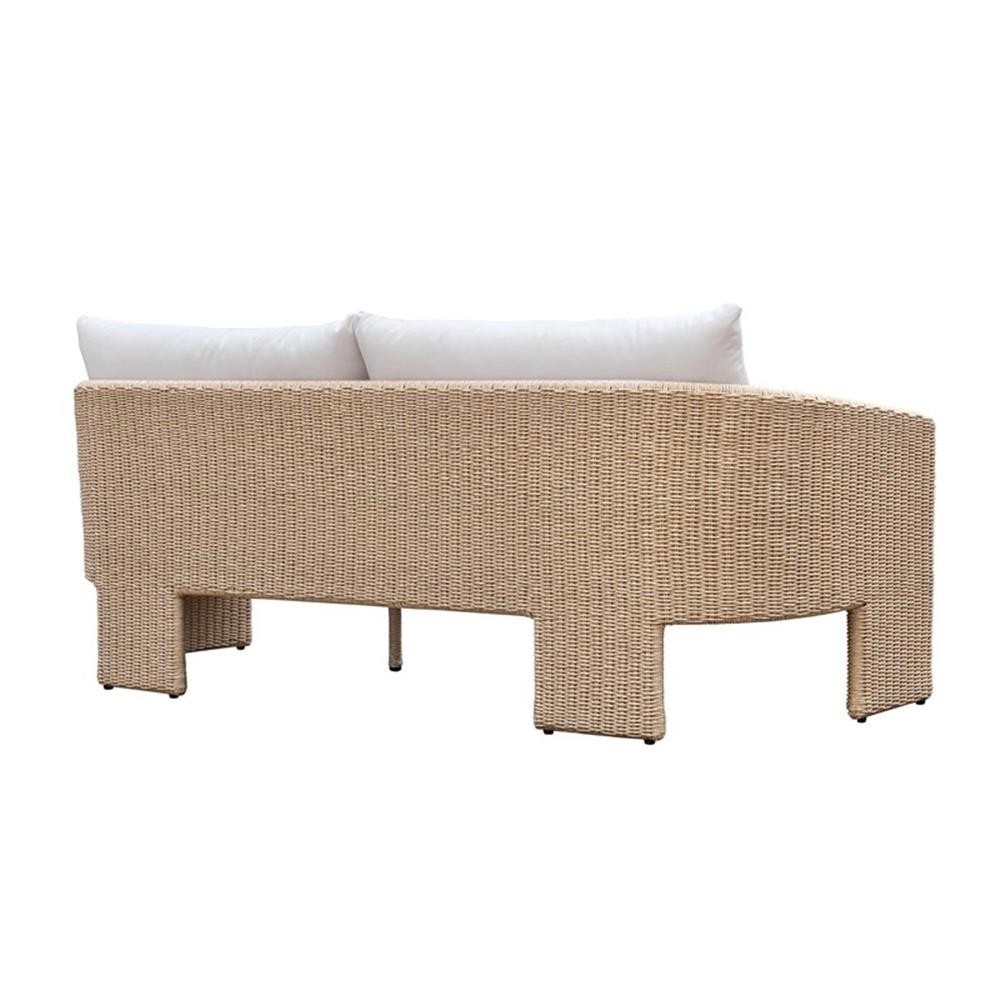 Pemberly Row Transitional Accent Cream Outdoor Upholstered Sofa