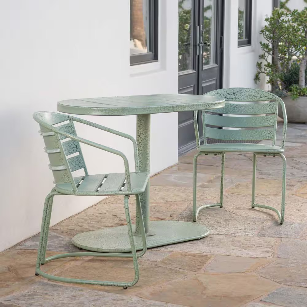 3-Piece Iron Metal Outdoor Bistro Set-Durable, Elegant and Weather-Resistant for