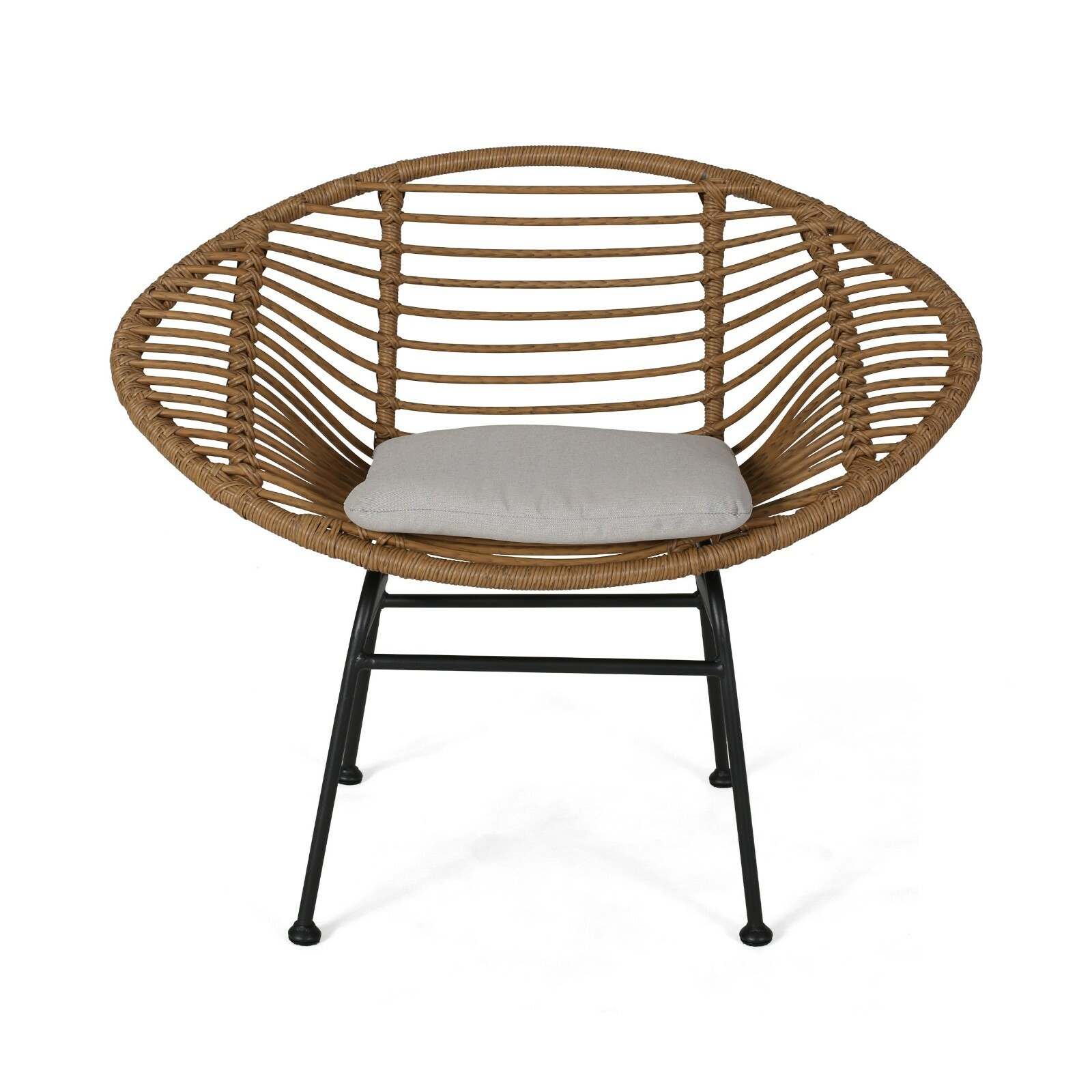 Isabel Outdoor Faux Wicker 2 Seater Chat Set with Tempered Glass Table