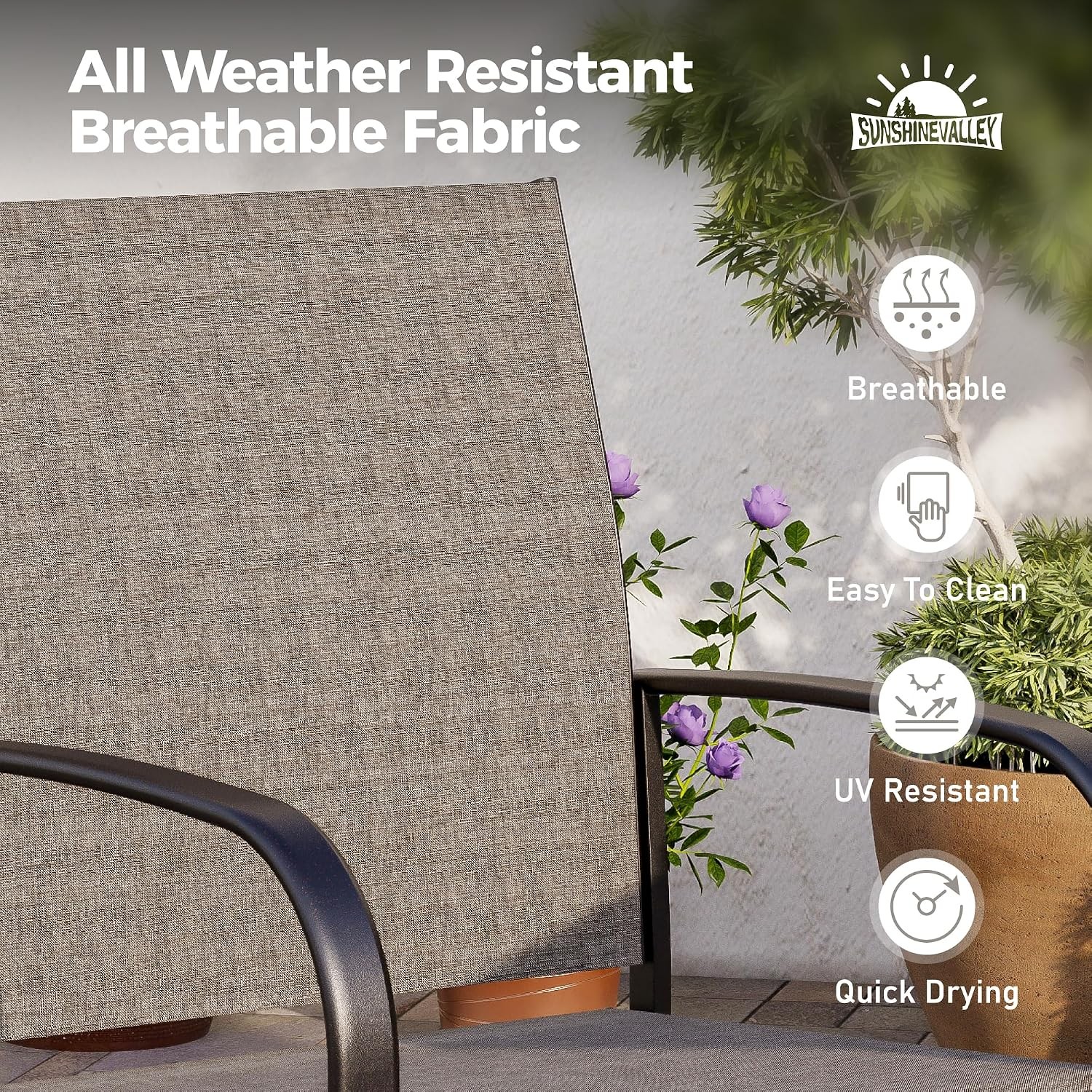 5pc Patio Dining Set 4 37″ Square Metal Table & 4 Brown Chairs Outdoor steel
