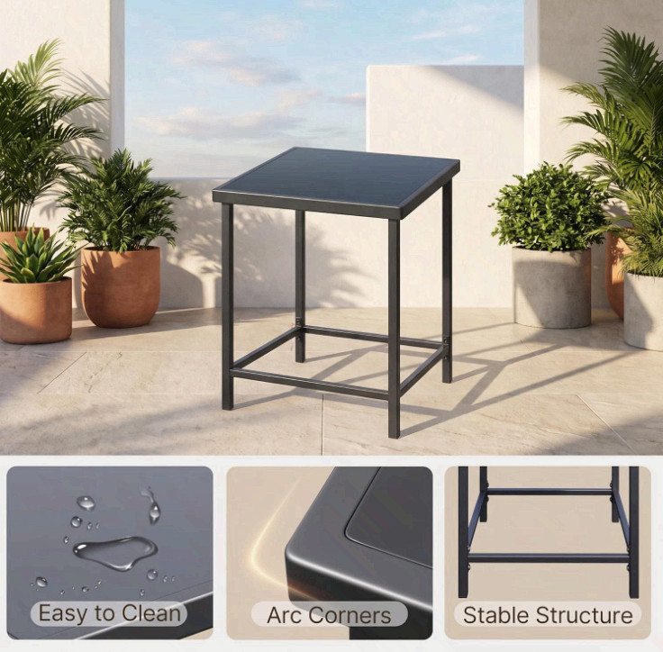 Gizoon 3pc Rocking Patio Bistro Set Wicker Chairs Glass Table