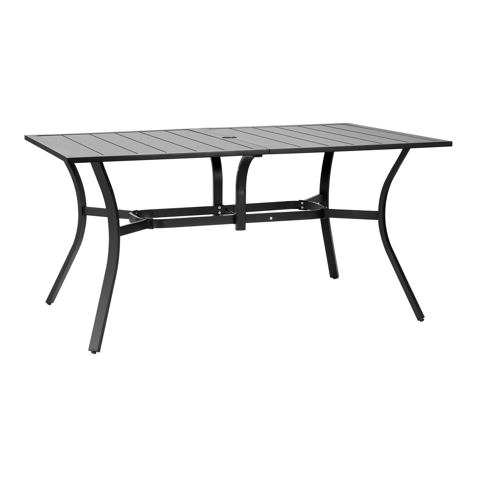 Uimoso Outdoor Rectangular Metal Dining Table for Garden Seating of 6