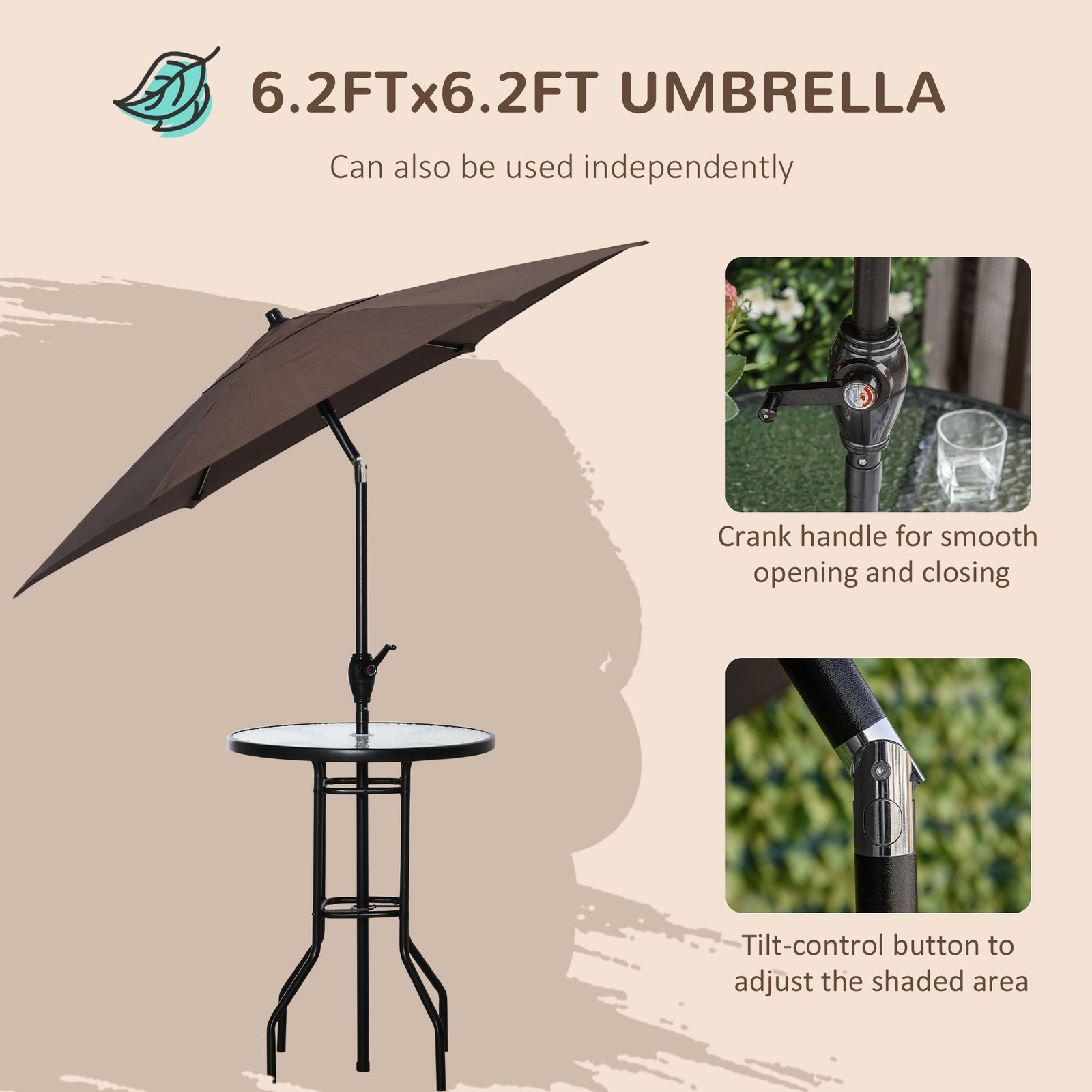 4 Piece Outdoor Patio Dining Furniture Set Bistro Table 2 Folding Chair Umbrella