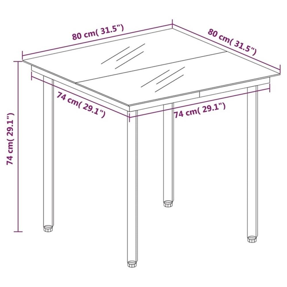 Bowery Hill Powder-Coated Steel Medium Garden Dining Set in Dark Gray
