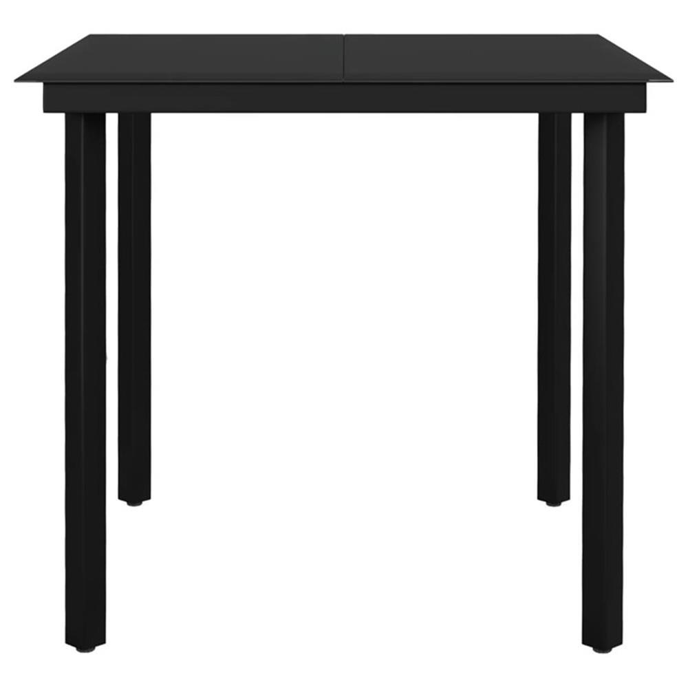 Bowery Hill Powder-Coated Steel Medium Garden Dining Set in Dark Gray