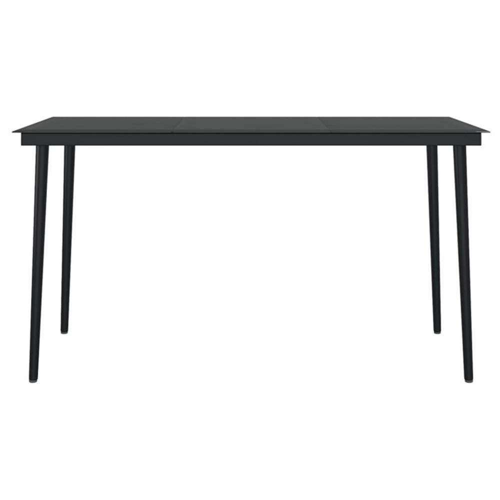 Bowery Hill Contemporary Garden Dining Set in Dark Gray/Black
