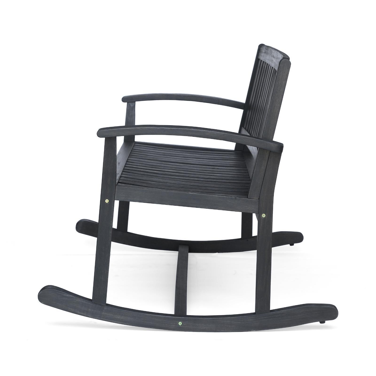 Classic Acacia Wood Rocking Loveseat – Elegant Outdoor Seating for Family