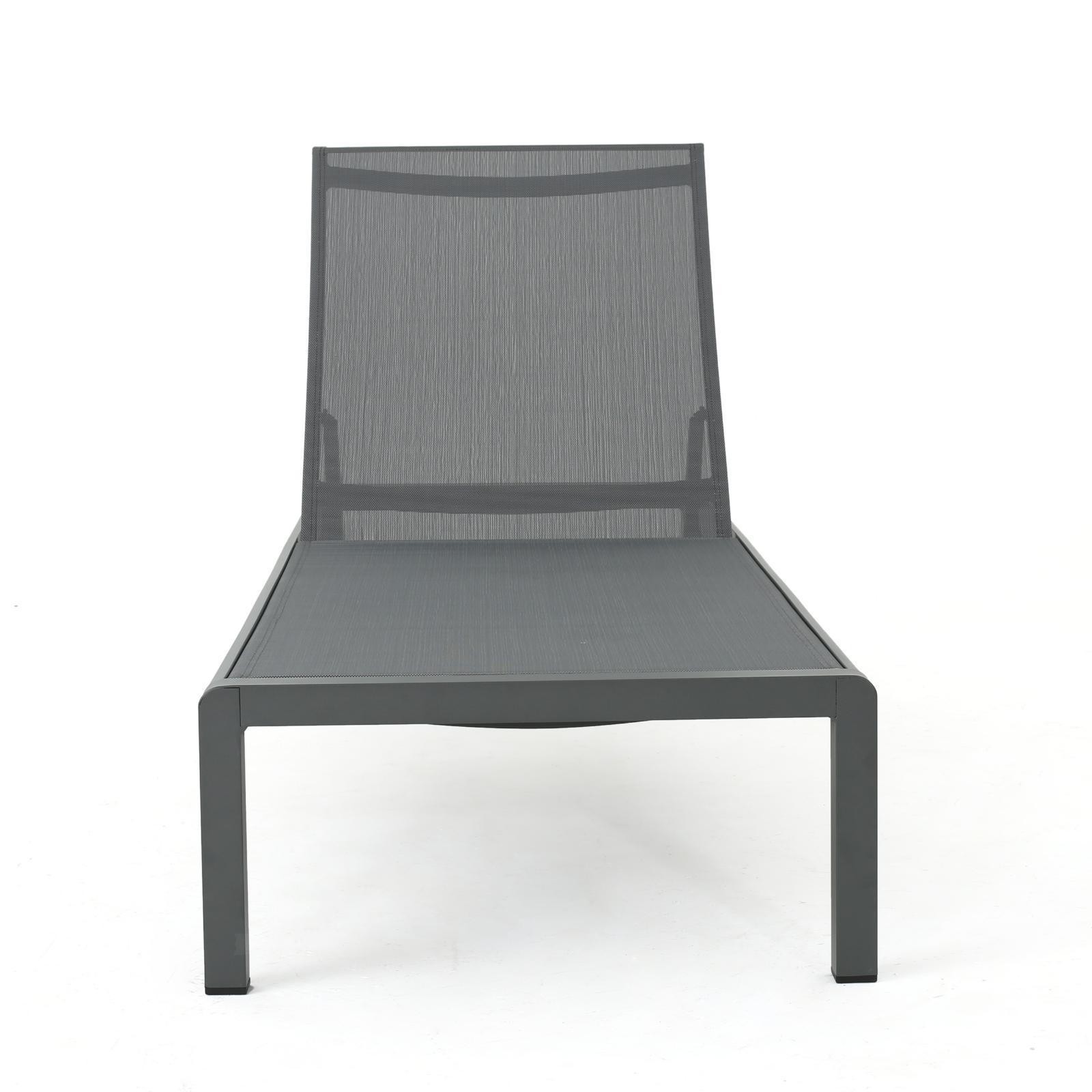 Grey Mesh Outdoor Chaise Lounge – Perfect for Relaxing in Sun, Available in
