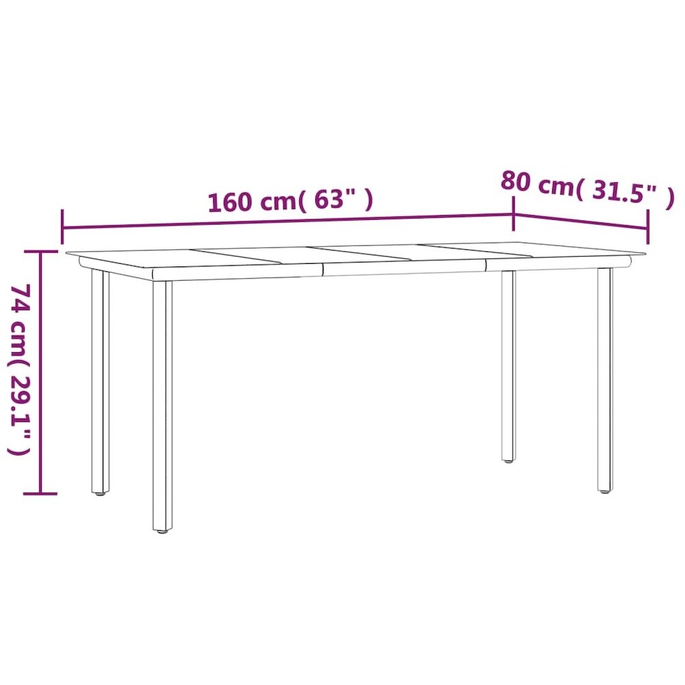 Garden Dining Set Brown