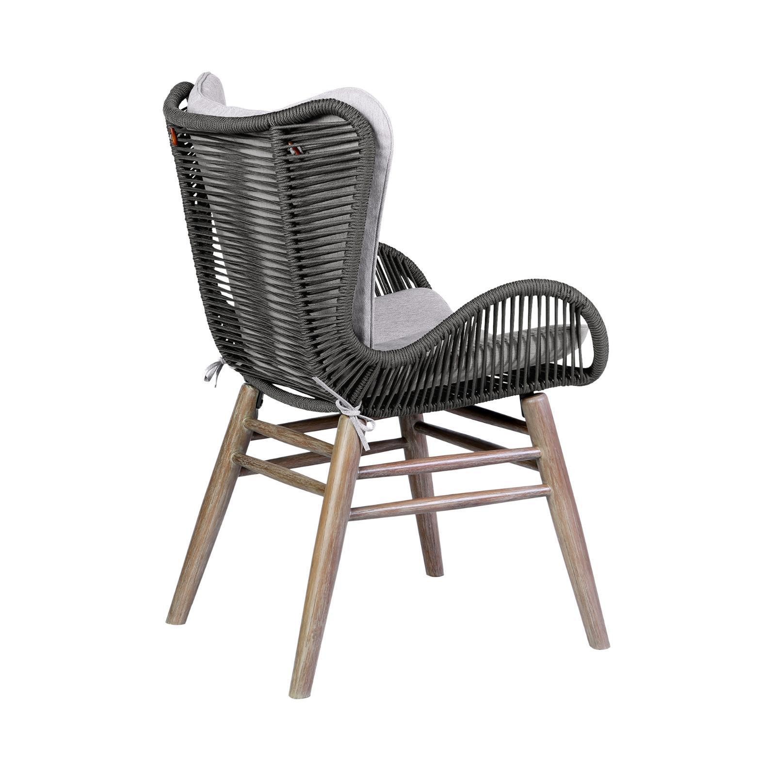 Luxury Patio Dining Chair – Eucalyptus Frame, Rope, Indoor/Outdoor Use