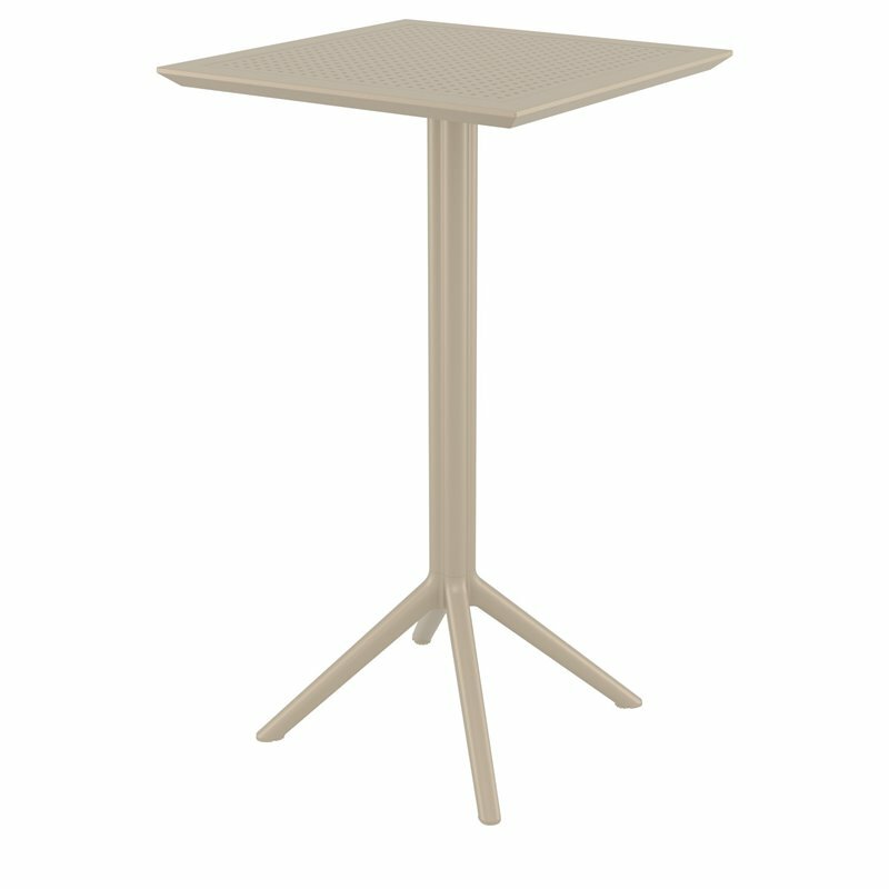 Sky 24 inch Square Folding Bar Table in Taupe finish