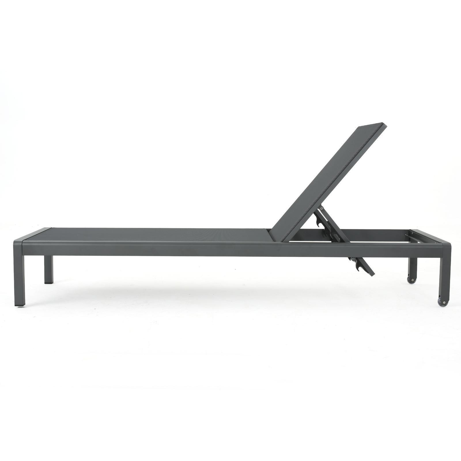 Grey Mesh Outdoor Chaise Lounge – Perfect for Relaxing in Sun, Available in