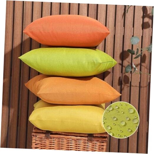 Outdoor Waterproof Pillow Covers18x18in Set of 4, Solid Color Pillows