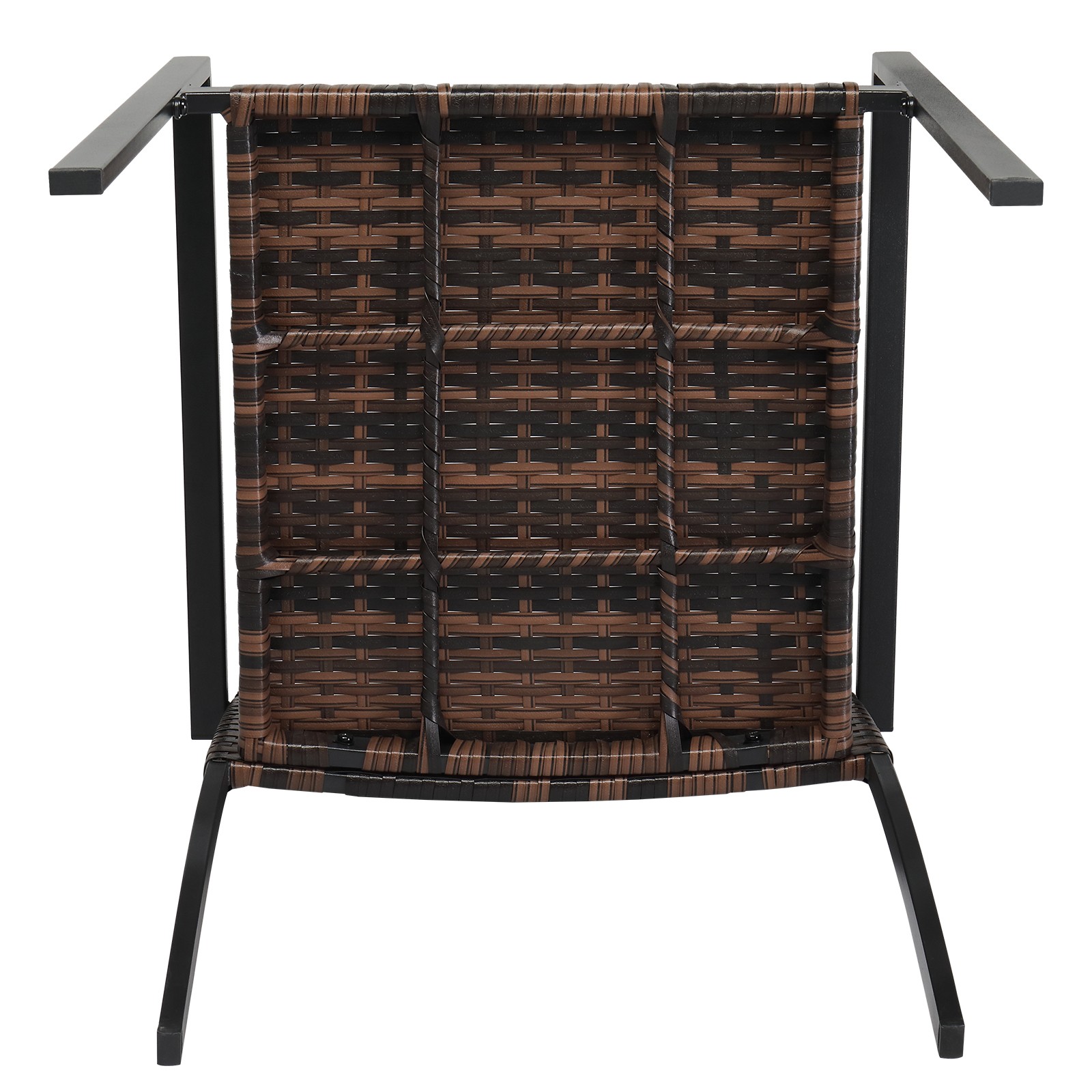 2pcs Stackable Outdoor Wicker Patio Dining Chairs, All-Weather Firepit Armchair