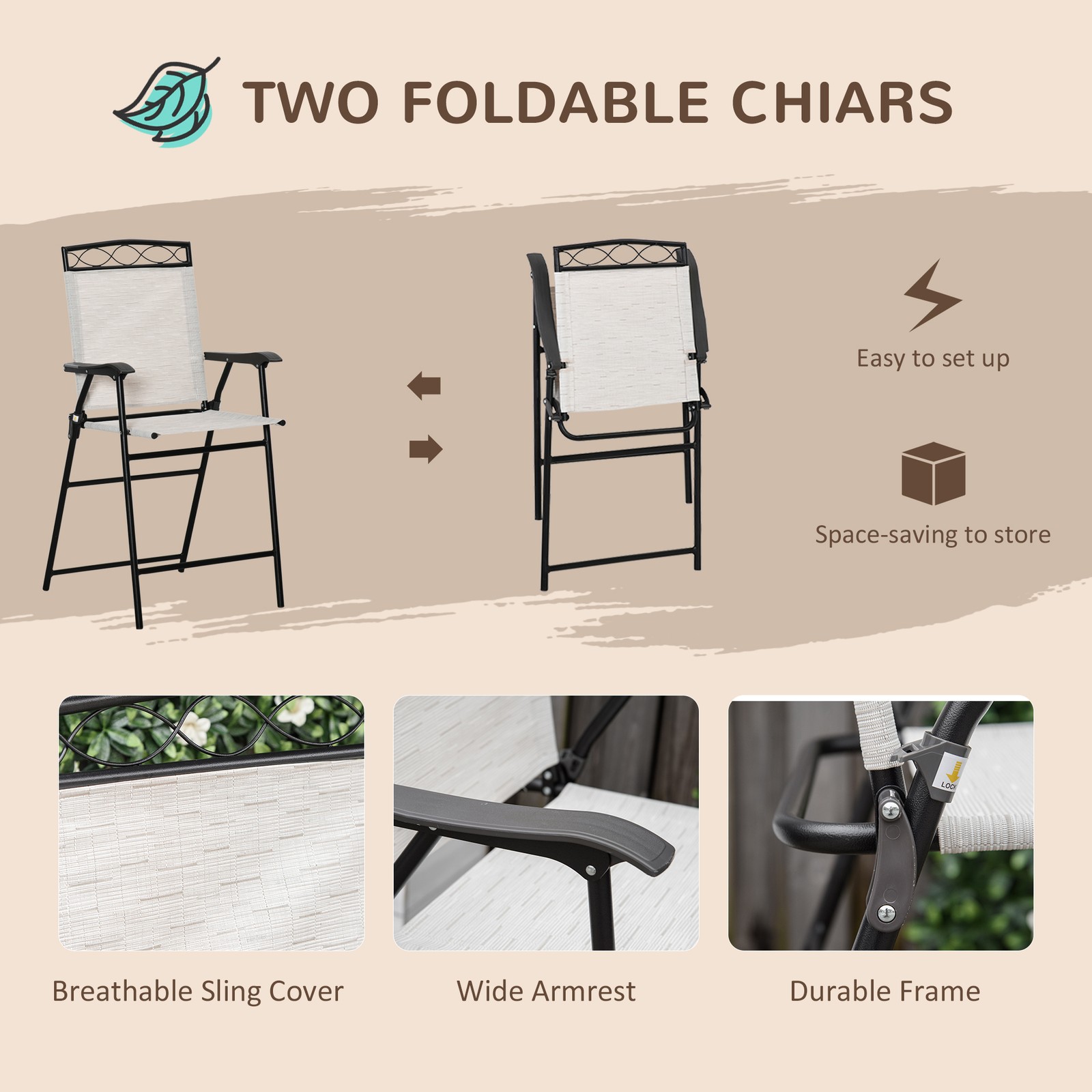 4 Piece Outdoor Patio Dining Furniture Set Bistro Table 2 Folding Chair Umbrella