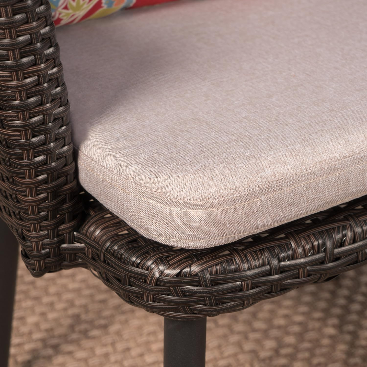 Christopher Knight Home Iona Outdoor Wicker Chat Set with Metal Legs and Water R