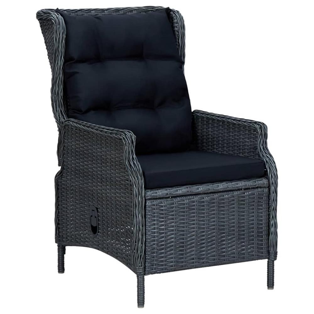 Bowery Hill Contemporary Garden Dining Set in Dark Gray/Black