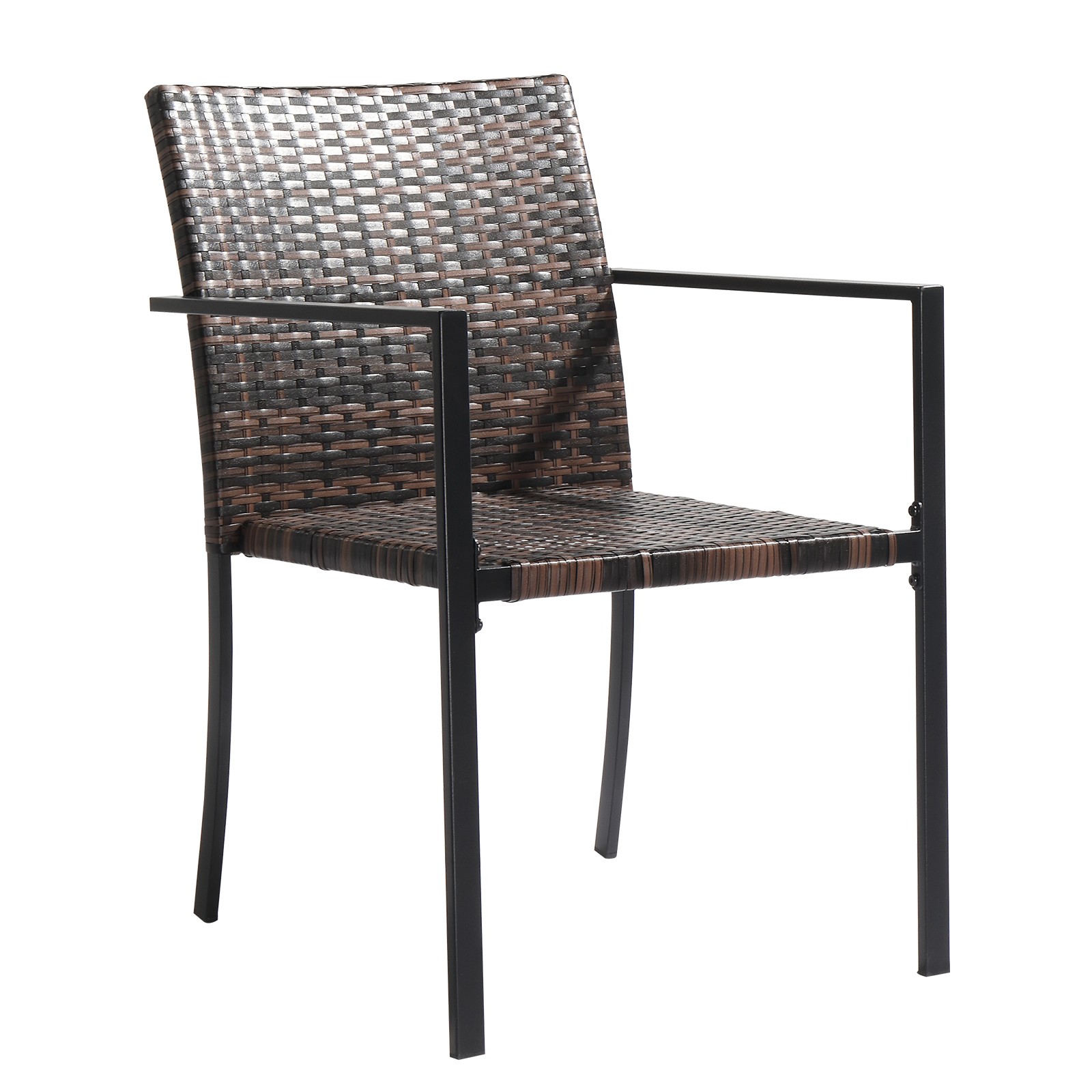 2pcs Stackable Outdoor Wicker Patio Dining Chairs, All-Weather Firepit Armchair