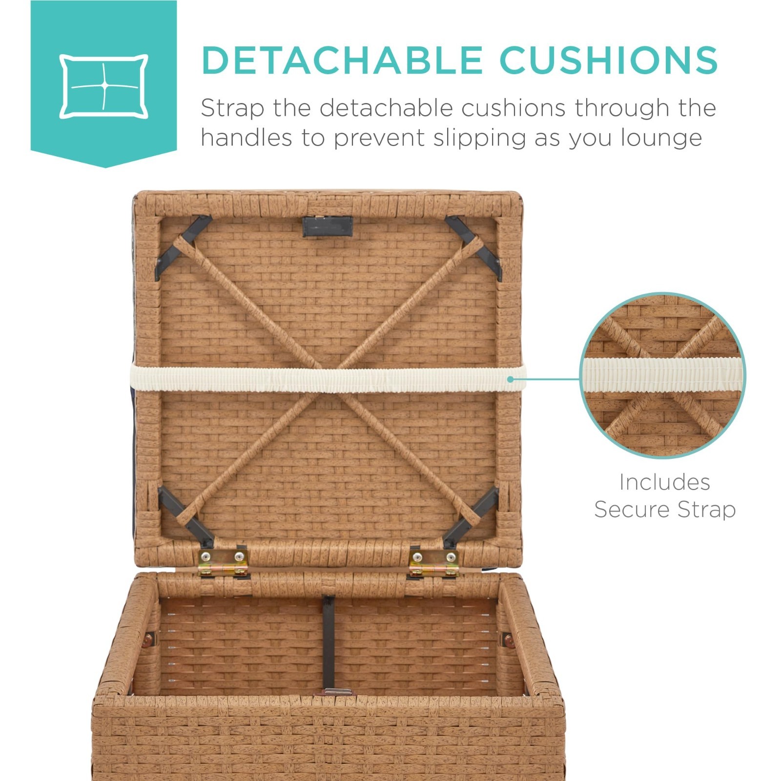 Set of 2 Wicker Ottomans – Multipurpose Outdoor Furniture, Patio Seating, Footre