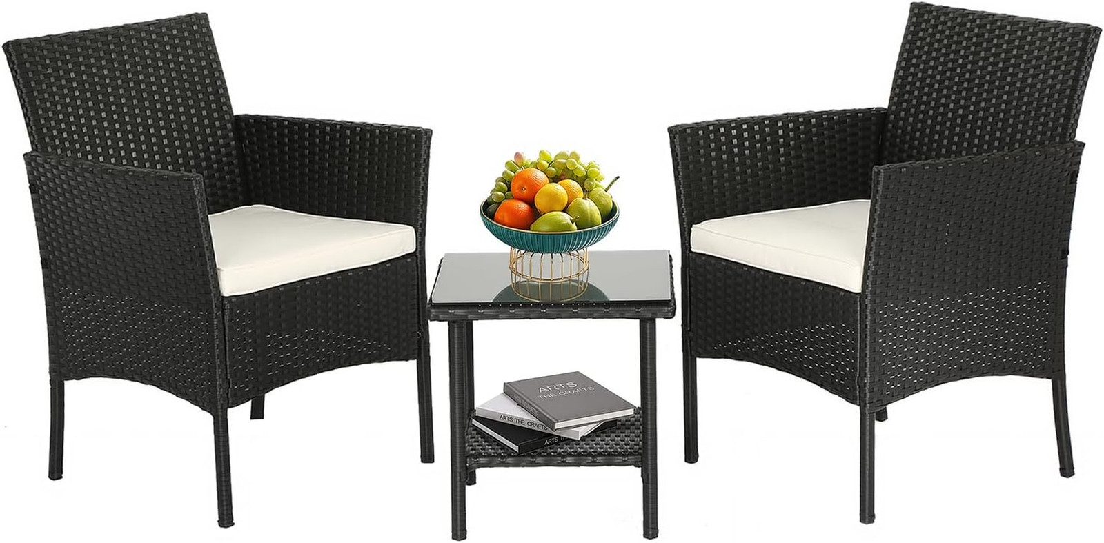 Wicker Outdoor Furniture Patio Furniture Set of 3 Rattan Patio Chairs Outdoor Ch