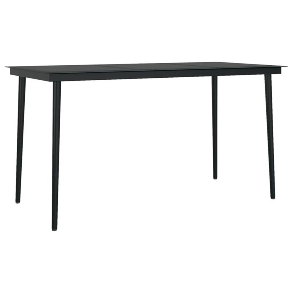 Bowery Hill Contemporary Garden Dining Set in Dark Gray/Black