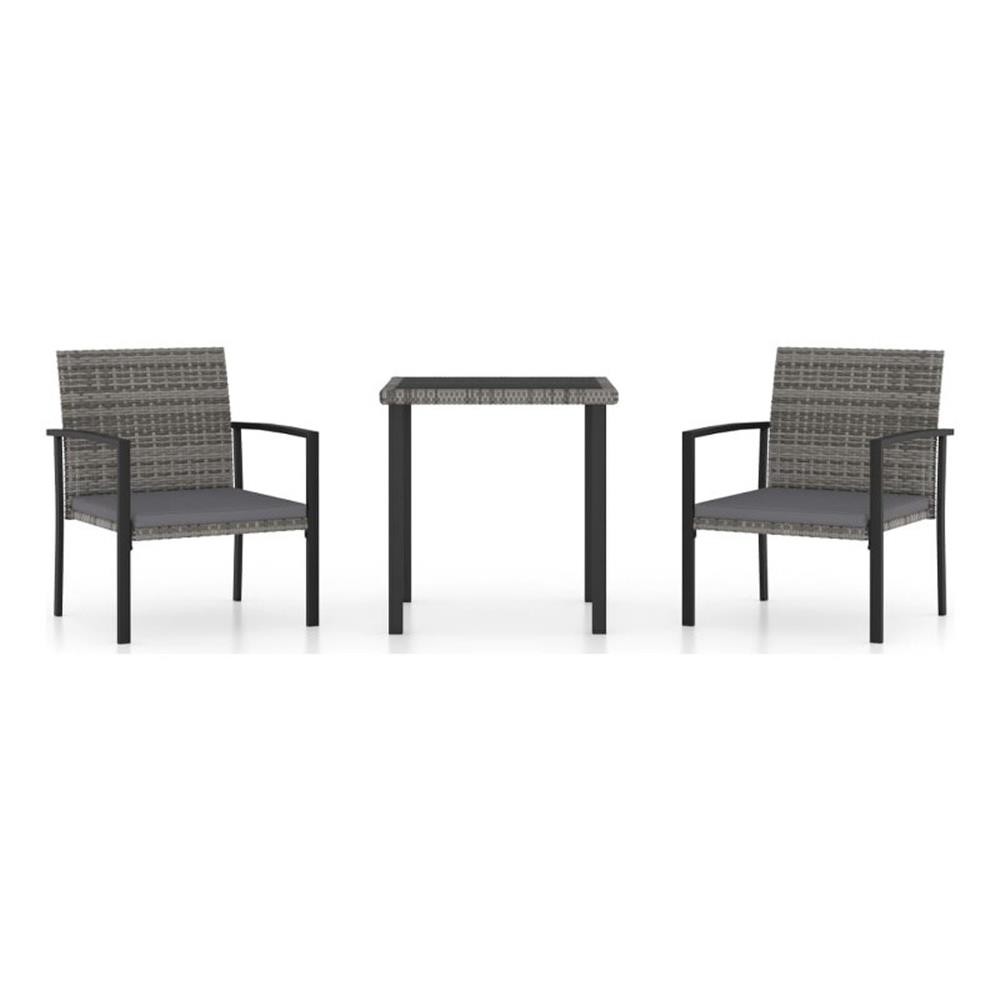 Bowery Hill Contemporary Weather-Resistant Dining Set in Gray/Black