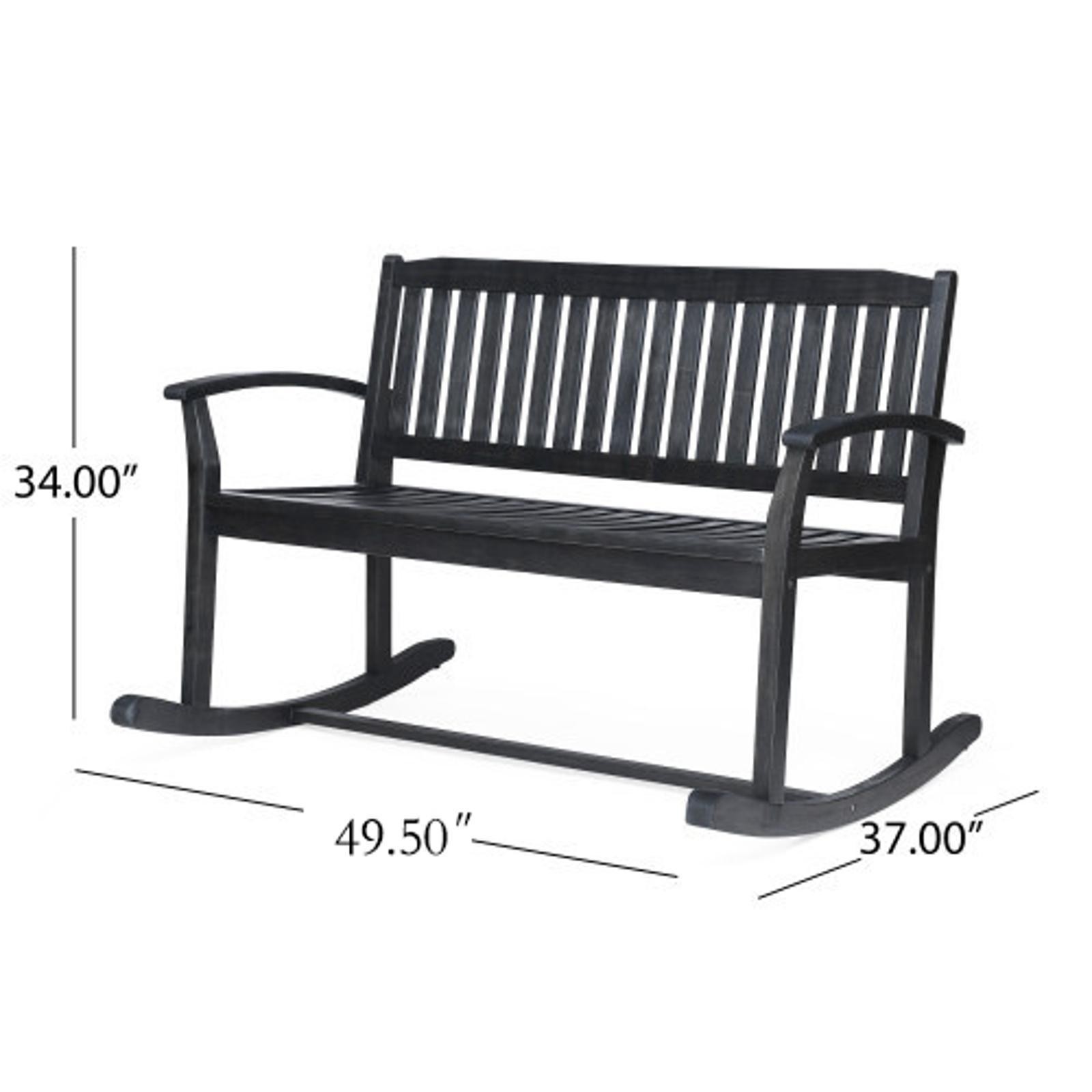 Rocking Loveseat Acacia Wood