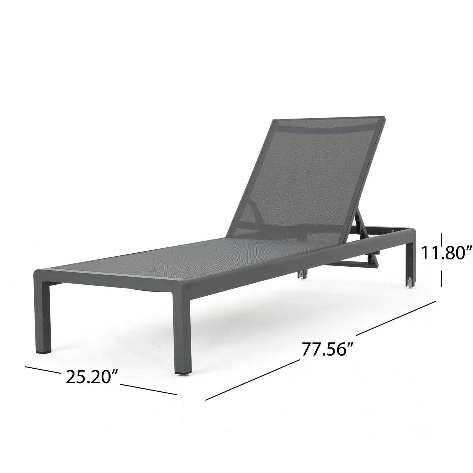 Grey Mesh Outdoor Chaise Lounge – Perfect for Relaxing in Sun, Available in