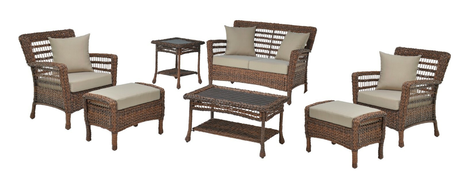 W Unlimited Outdoor Modern Concept Faux Sea Grass Resin Rattan Patio Furniture