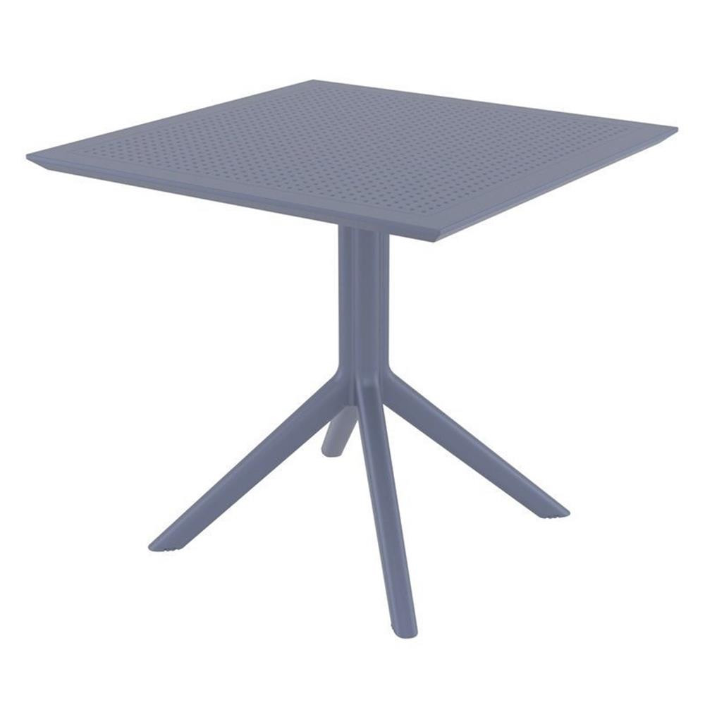 Compamia Sky 32″ Square Patio Bistro Table in Dark Gray