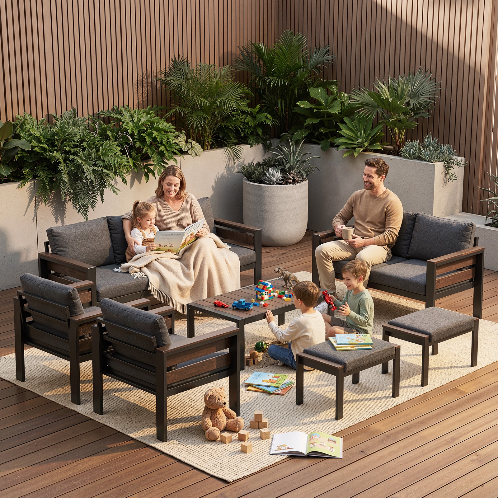 Aluminum Patio Furniture Set,Outdoor Metal Sofa for Patio Conversation Set