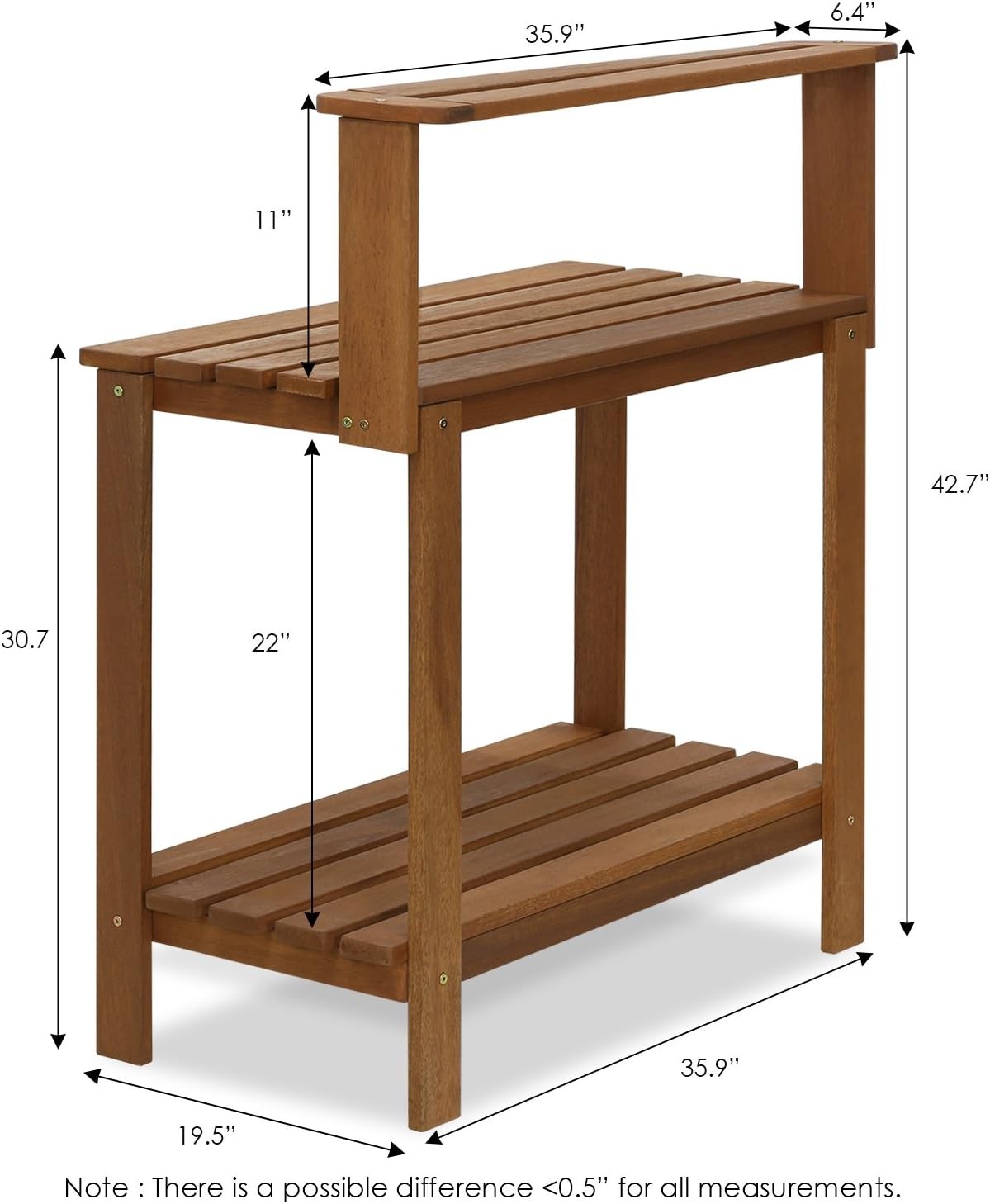 FG17478 Tioman Outdoor Patio Furniture Hardwood Potting Bench Natural