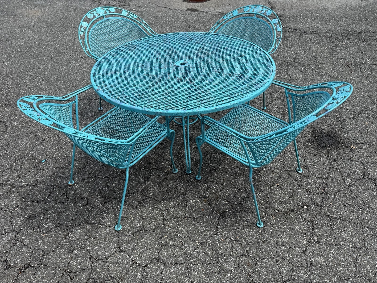 Vintage Russell Woodard Patio Set Table & 4 Chairs *~