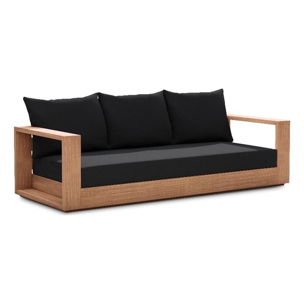 Meridian Furniture Tulum Black Water Resisting Outdoor Sofa