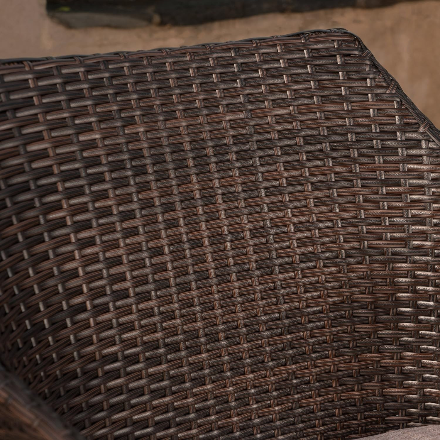 Christopher Knight Home Iona Outdoor Wicker Chat Set with Metal Legs and Water R
