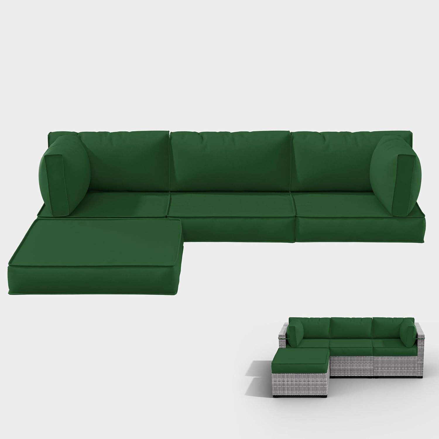 Outdoor Cushions for Patio Furniture with 5 Pillows, Waterproof Patio Furniture