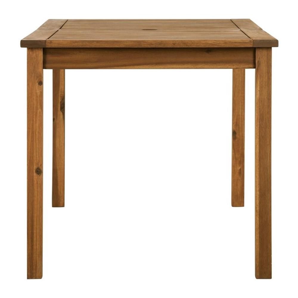 Pemberly Row Acacia Wood Patio Dining Table in Brown