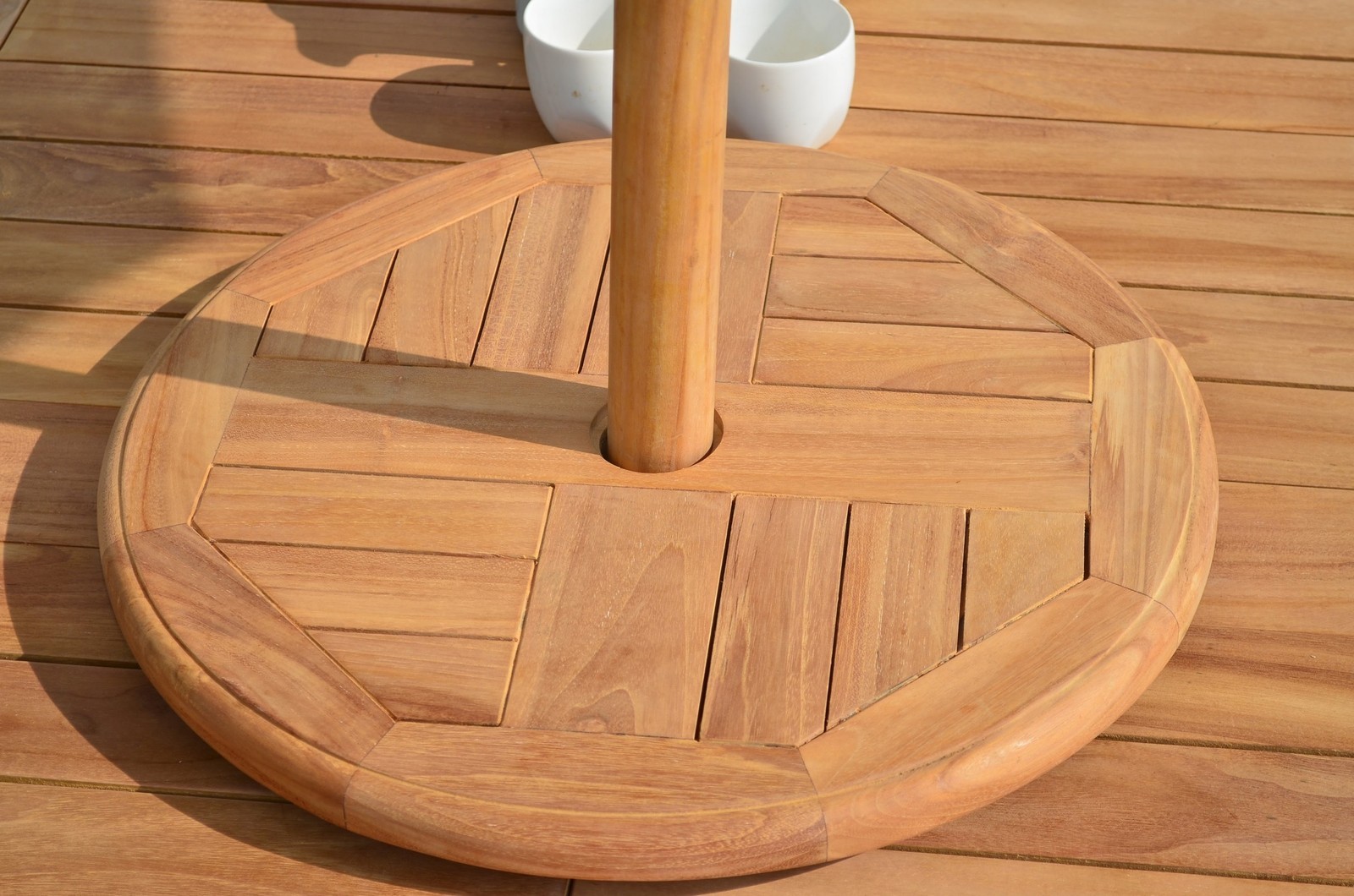 Grade-A Teak Wood 20″ Lazy Susan With Umbrella Hole Outdoor Dining Garden Patio