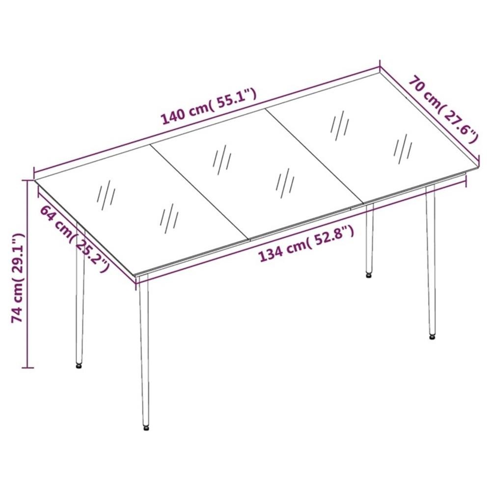 Bowery Hill Contemporary Garden Dining Set in Dark Gray/Black