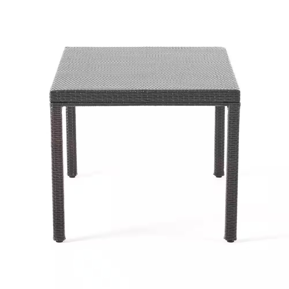 Rhode Island Multi-Brown Faux Rattan Outdoor Patio Dining Table