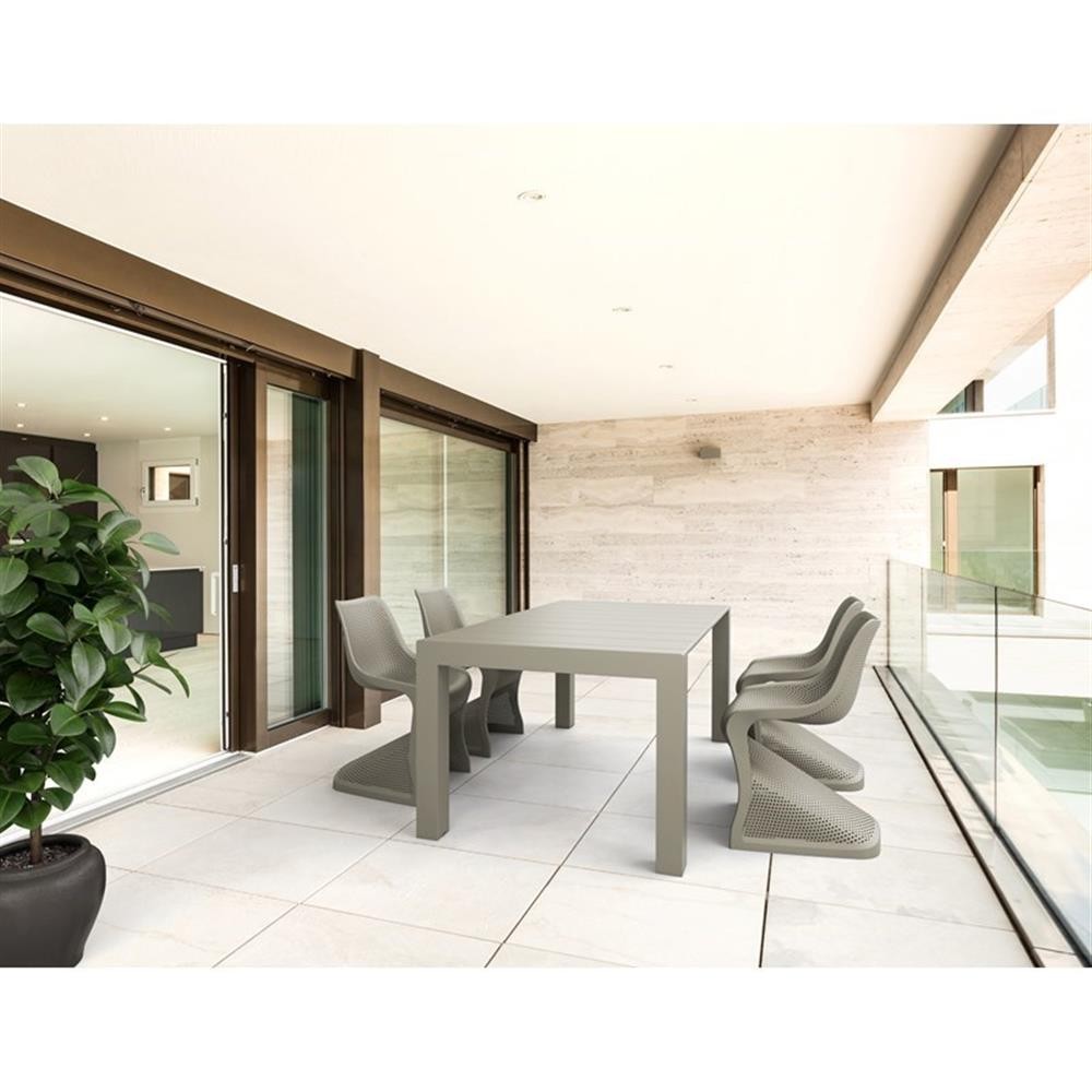 Compamia Vegas 86″ Extendable Patio Dining Table in Taupe